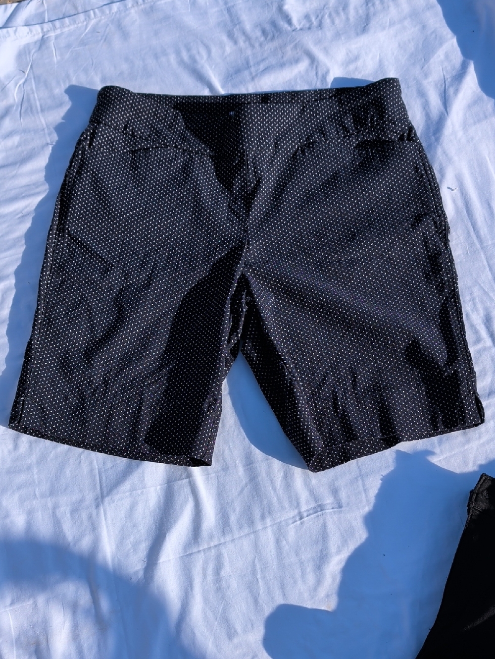 Hilary Radley Black Polka Dot Bermuda Shorts